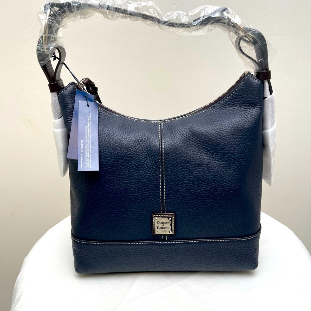 Dooney & Bourke Gracie Pebble Leather Hobo - Color: Midnight Blue, NWT